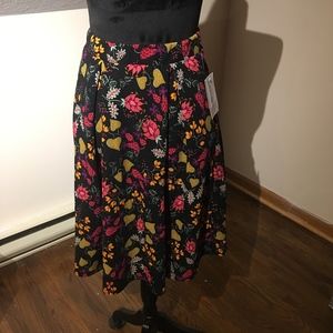 Black Lularoe Madison NWT w/ floral design